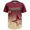 Maxcorners Custom Crimson Black-Cream Gradient Style Twinkle Star Two-Button Unisex Softball Jersey LM2605