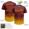 Maxcorners Custom Burgundy Yellow Washington City Edition Gradient Two-Button Unisex Softball Jersey LM2605