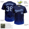 Maxcorners Custom Navy Gray-Thunder Blue Dallas City Edition Gradient Two-Button Unisex Softball Jersey LM2605