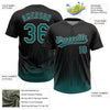 Maxcorners Custom Black Midnight Green-Gray Philadelphia City Edition Gradient Two-Button Unisex Softball Jersey LM2605