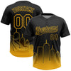 Maxcorners Custom Black Gold Boston City Edition Gradient Two-Button Unisex Softball Jersey LM2605