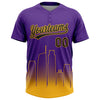 Maxcorners Custom Purple Black-Gold Los Angeles City Edition Gradient Two-Button Unisex Softball Jersey LM2605