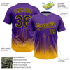 Maxcorners Custom Purple Black-Gold Los Angeles City Edition Gradient Two-Button Unisex Softball Jersey LM2605