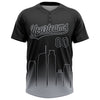 Maxcorners Custom Black Gray Los Angeles City Edition Gradient Two-Button Unisex Softball Jersey LM2605