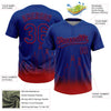 Maxcorners Custom Royal Red Chicago City Edition Gradient Two-Button Unisex Softball Jersey LM2605