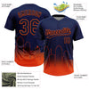 Maxcorners Custom Navy Orange Houston City Edition Gradient Two-Button Unisex Softball Jersey LM2605