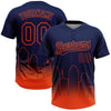 Maxcorners Custom Navy Orange Houston City Edition Gradient Two-Button Unisex Softball Jersey LM2605