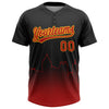 Maxcorners Custom Black Red-Gold Atlanta City Edition Gradient Two-Button Unisex Softball Jersey LM2605
