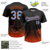 Maxcorners Custom Black Powder Blue-Orange Miami City Edition Gradient Two-Button Unisex Softball Jersey LM2605