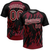 Maxcorners Custom Black Crimson-Cream Splatter Torn Sharp Brush Stroke Two-Button Unisex Softball Jersey LM2605