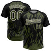 Maxcorners Custom Black Olive-Cream Splatter Torn Sharp Brush Stroke Two-Button Unisex Softball Jersey LM2605