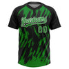 Maxcorners Custom Black Grass Green-White Splatter Torn Sharp Brush Stroke Two-Button Unisex Softball Jersey LM2605