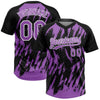 Maxcorners Custom Black Medium Purple-White Splatter Torn Sharp Brush Stroke Two-Button Unisex Softball Jersey LM2605