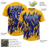Maxcorners Custom Gold Royal-White Splatter Torn Sharp Brush Stroke Two-Button Unisex Softball Jersey LM2605