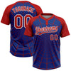 Maxcorners Custom Royal Red-White Spider Web 3D Pattern Design Two-Button Unisex Softball Jersey LM2605