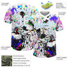Maxcorners Custom Graffiti Pattern White-Light Blue Splash Two-Button Unisex Softball Jersey LM2605