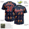 Maxcorners Custom Navy Red-White Christmas 3D Pattern Design Two-Button Unisex Softball Jersey LM2605