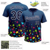 Maxcorners Custom Navy White Puzzle 3D Pattern Design Two-Button Unisex Softball Jersey LM2605