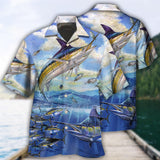 Maxcorners Fishing Ocean Blue Sky Freedom Hawaiian Shirt