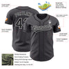 Maxcorners Custom Steel Gray Black-White Authentic Baseball Jersey LM2605