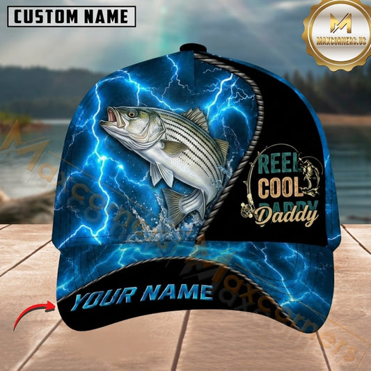 Maxcorners Reel Cool Daddy Lightning Customized Name Fishing Cap