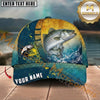 Maxcorners Ocean Blue Gold Splash Custom Name Fishing Cap