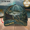 Maxcorners Golden Stream Flow Custom Name Fishing Cap