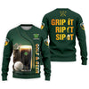 Maxcorners Grip It Rip It Sip It Golf And Beer St Patrick's Day Green Golf Tops For Men, Golf Shirts For Men