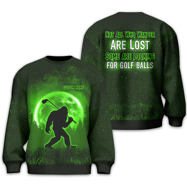 Maxcorners Not All Who Wander Are Lost Bigfoot Custom Golf Shirt, Personalized Golf Shirt, Funny Golf Polo Shirt