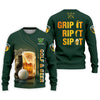 Maxcorners Grip It Rip It Sip It Golf And Beer St Patrick's Day Green Golf Shirts For Men, Golf Gift For Men