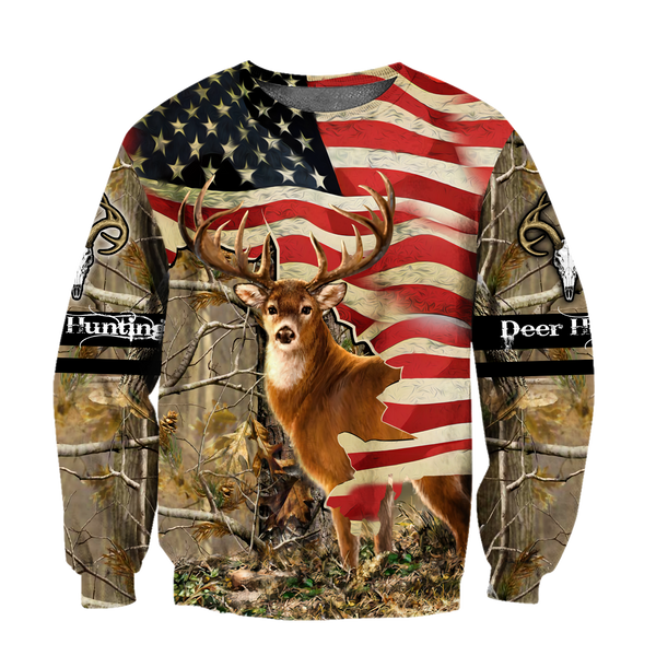 Max Corner Deer Hunting America Flag 3D All Over Printed Shirts Gift For Hunter