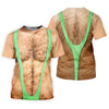 Maxcorners Funny Hairy Chest Illusion Golf Polo Shirt, Women's Golf Tops, Printed Golf Shirt LM1507