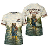 Maxcorners I'd Rather Be Fishing Bear - Outdoor Fishing Shirt, Fishing UPF Shirts, Funny Fishing Shirt