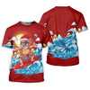 Maxcorners Women's Funny Santa Surfing Golf Shirt, Christmas Golf Shirt, Women’s Golf Apparel LM1507