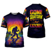 Maxcorners Gone Squatchin And Catching Sunset Fishing UPF Shirts, Funny Fishing Shirt, Sasquatch Fishing Shirts For Men