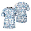 Maxcorners Blue Rose Floral Heart Pattern Golf Shirt, Women's Golf Tops, Golf Polo For Women LM1507