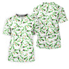 Maxcorners Dark Stout Beer St Patrick's Day Shamrocks White Golf Shirt, Women's Golf Tops, Ladies Golf Shirt
