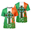 Maxcorners Celtic Cross Knotwork St Patrick's Day Shamrock Golf Shirt, Men's Golf Polo Shirts, Golf Shirts For Men