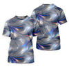 Maxcorners Silver Marble Golf Shirt, Futuristic Holographic Wave Pattern, Golf Shirt For Women LM1507