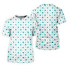 Maxcorners Grid Pattern Shamrock Golf Shirt, St Patrick's Day Women's Golf Tops, Ladies Golf Polos, Golf Shirt For Women