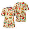 Maxcorners Beige Lucha Libre Mexican Wrestler Pattern Golf Shirt, Women's Golf Tops, Printed Golf Shirt LM1507