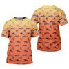 Maxcorners Swordfish Pattern Orange Fishing Shirt, Cute Fishing Outfits, SPF Shirt For Men, Men's Fishing Shirt