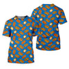 Maxcorners Blue Hot Dog And Fried Egg Pattern Golf Shirt, Hawaiian Golf Shirt, Golf Tops For Women, Printed Golf Shirt LM1507