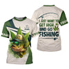 Maxcorners I Just Want To Get High And Go Fishing Largemouth Bass Fishing SPF Shirt For Men, Funny Fishing Shirt