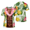 Maxcorners Tan Skin Tropical Muscle Chest Hawaiian Golf Polo Shirt, Women's Golf Tops, Performance Golf Shirt LM1507