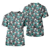 Maxcorners Teal Rose Skull Gothic Pattern Golf Polo Shirt, Ladies Golf Shirt, Golf Polo For Women LM1507