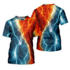 Maxcorners Lightning Fire And Ice Split Golf Polo Shirt, Golf Shirts For Women, Women's Golf Apparel LM1507
