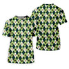 Maxcorners Green And White Argyle Pattern St Patrick's Day Golf Shirt, Women's Golf Shirts, Ladies Golf Polos