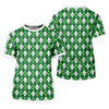 Maxcorners St Patrick's Day Shamrock Argyle Pattern Green And White Argyle Golf Shirt, Women's Golf Tops, Ladies Golf Polos