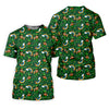Maxcorners St Patrick's Day Leprechaun Golf Pose Rainbow Gold Pot Shamrock Golf Shirt, Golf Tops For Men, Golf Shirts For Men